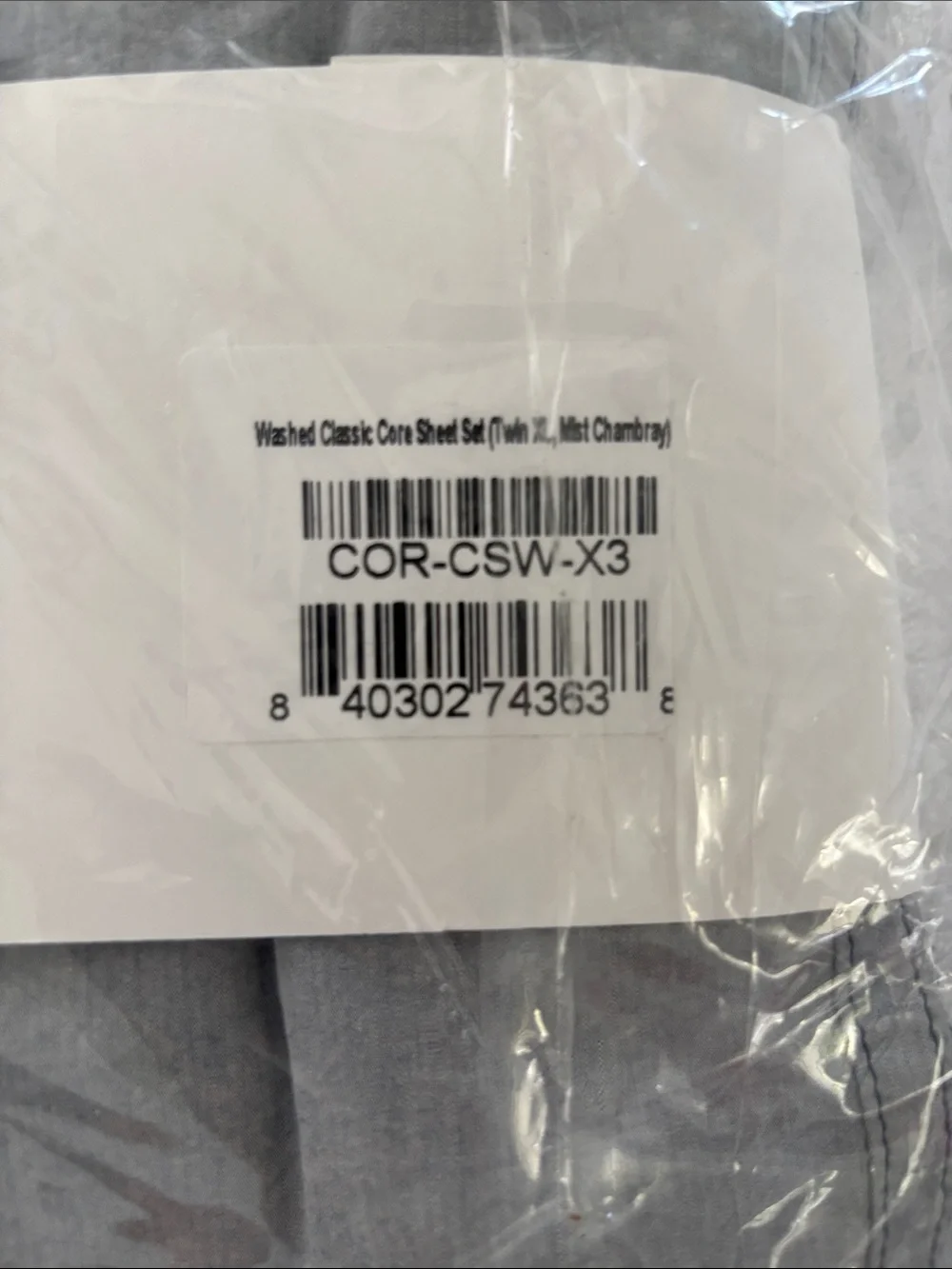 Brooklinen Washed Classic Percale sheet set — Mist Chambray